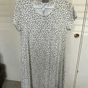 Market & Spruce Olive Patterned Midi Dress